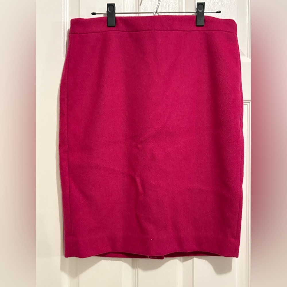 J.Crew Factory Magenta Wool Pencil Skirt Size 10 NWT